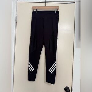 Adidas Black Leggings with White Stripes